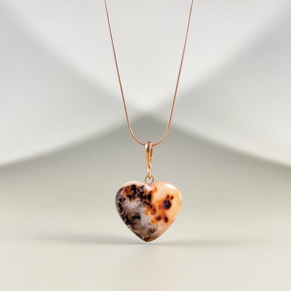 Gintaro širdis, auksuotas sidabras 925 "Jausmas"