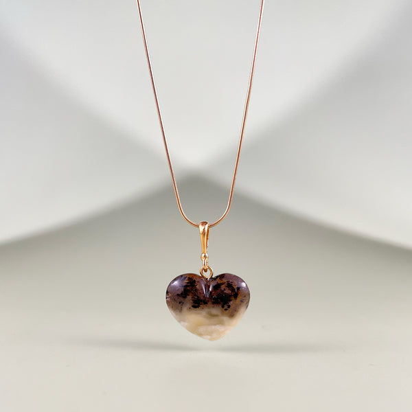 Gintaro širdis, auksuotas sidabras 925 "Dvi puselės"