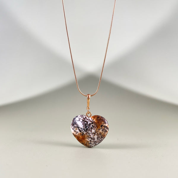 Gintaro širdis, auksuotas sidabras 925 "Žavinga"