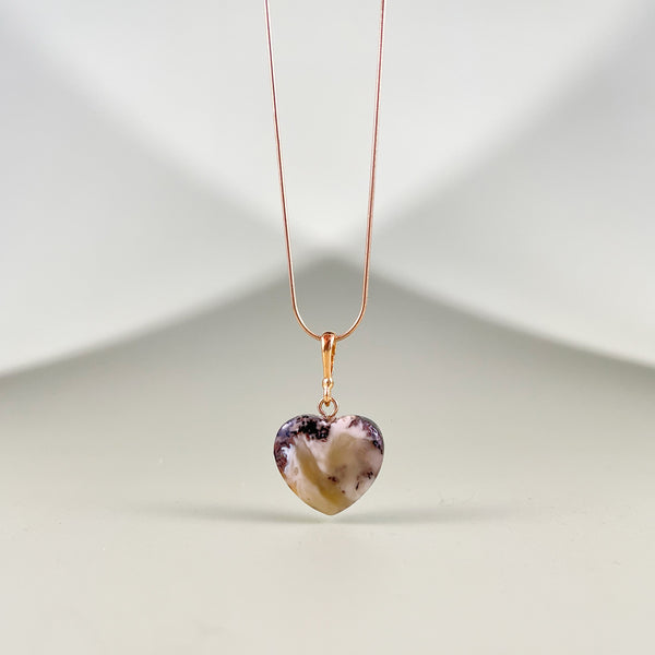 Gintaro širdis, auksuotas sidabras 925 "Amazonė"