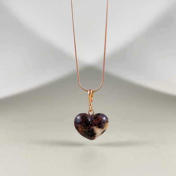 Gintaro širdis, auksuotas sidabras 925 "Svaja"