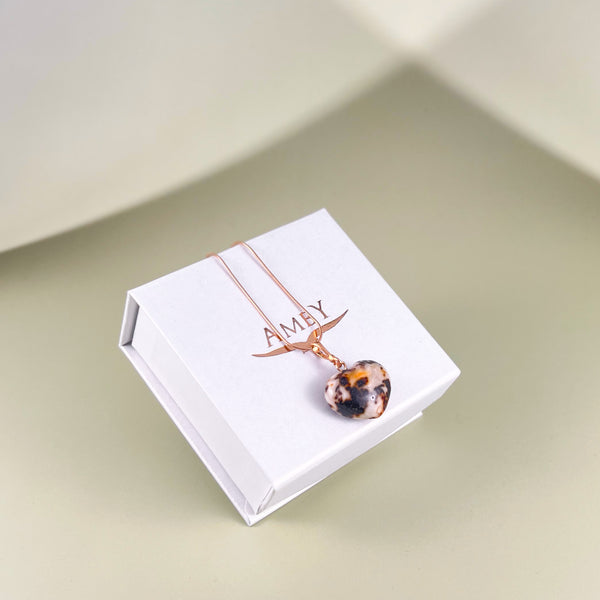 Gintaro širdis, auksuotas sidabras 925 "Marguolė"