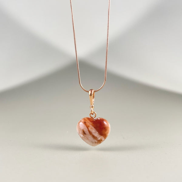 Gintaro širdis, auksuotas sidabras 925 "Mini karamelė"