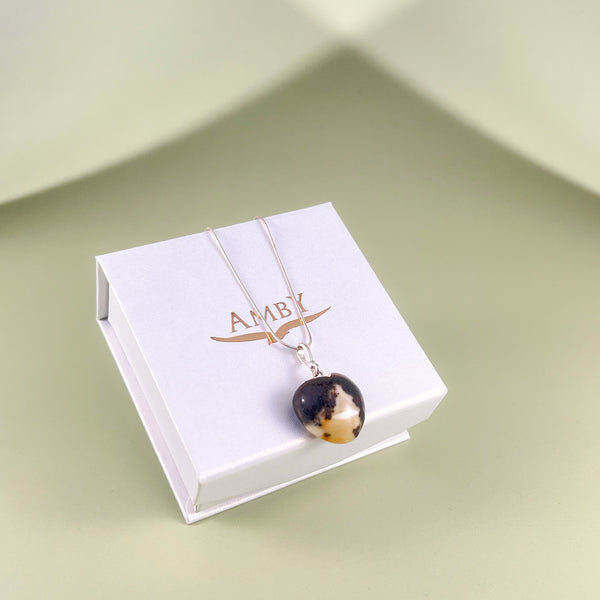 Gintaro širdis, sidabras 925 "Pasimatymas"