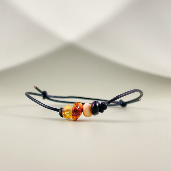 Gintaro apyrankė, dydis reguliuojamas "Spalvos"