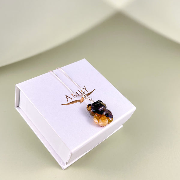 Gintaro pakabukas, sidabras 925 "Naktinukas"