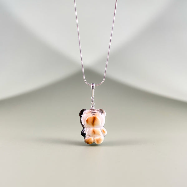 Gintaro pakabukas, sidabras 925 "Sniegutis"