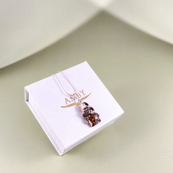 Gintaro pakabukas, sidabras 925 "Kiškutė"