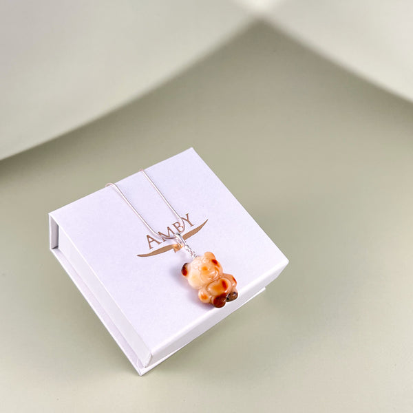 Gintaro pakabukas, sidabras 925 "Spalviukas"