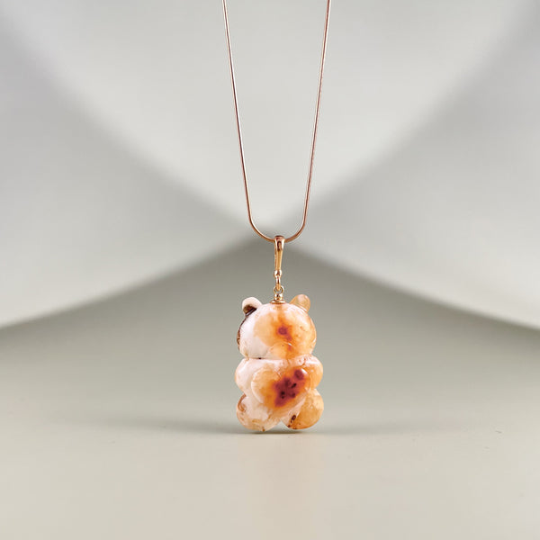 Gintaro pakabukas, auksuotas sidabras 925 "Širdutis"