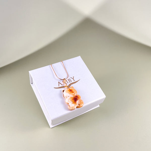 Gintaro pakabukas, auksuotas sidabras 925 "Širdutis"