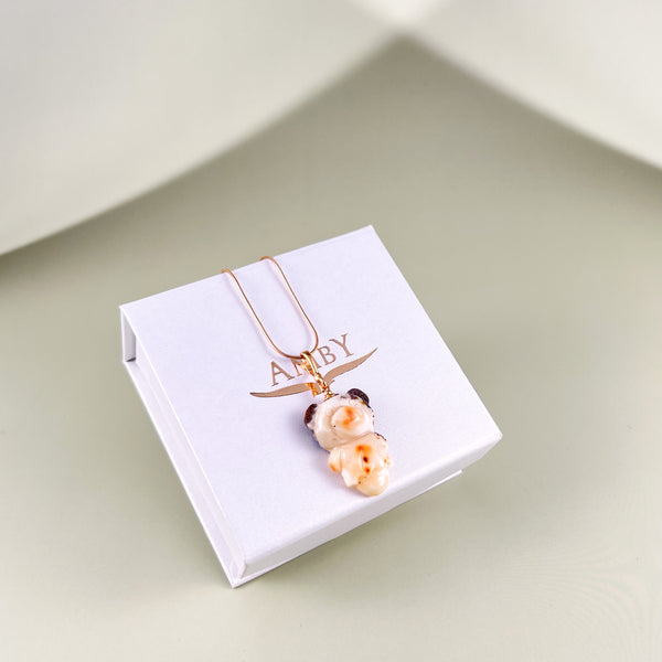 Gintaro pakabukas, auksuotas sidabras 925 "Naktukas"