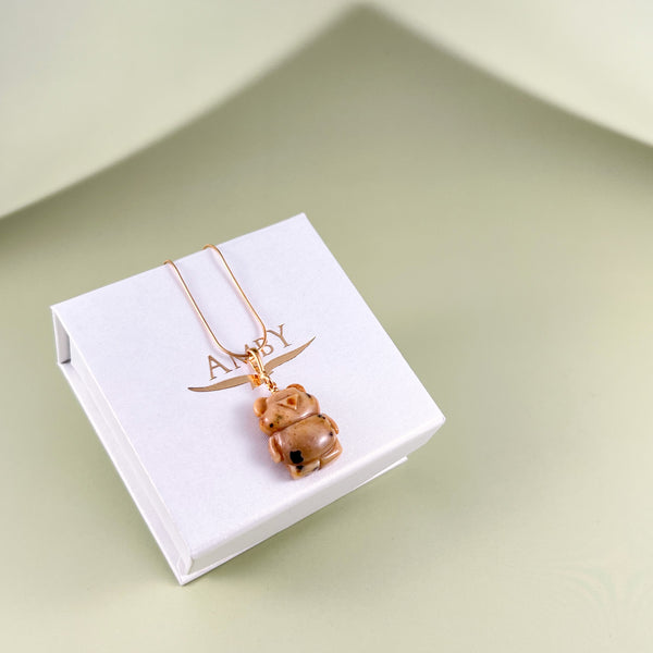 Gintaro pakabukas, auksuotas sidabras 925 "Rudnosiukas"