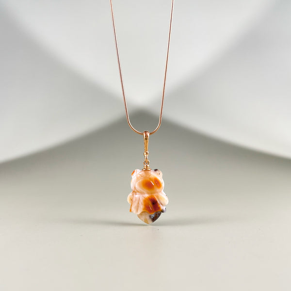 Gintaro pakabukas, auksuotas sidabras 925 "Linksmutis"