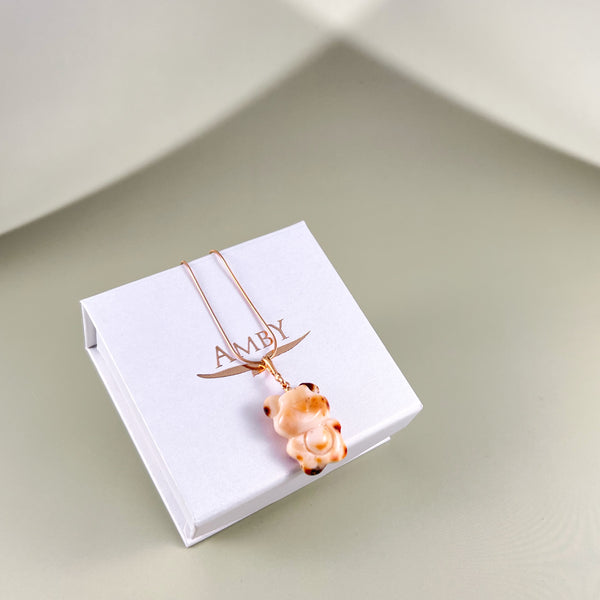 Gintaro pakabukas, auksuotas sidabras 925 "Pūkius"