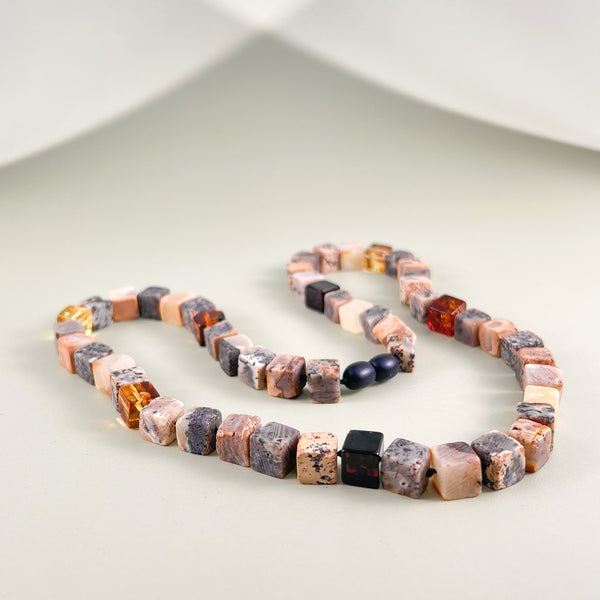 Gintaro vėrinys 51cm "Spalvų žavesys"