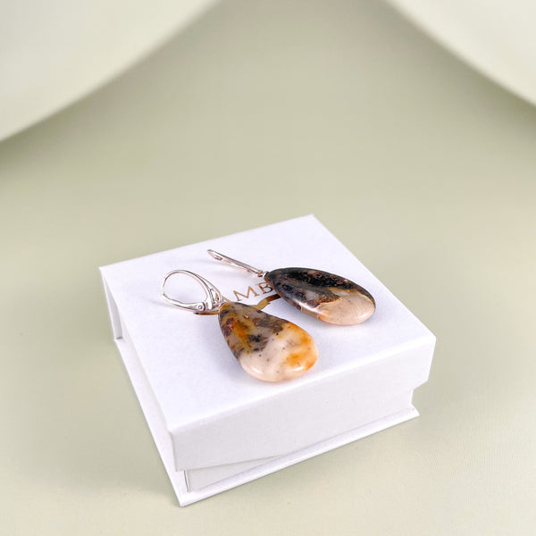 Gintariniai auskarai, sidabras 925 "Deny"