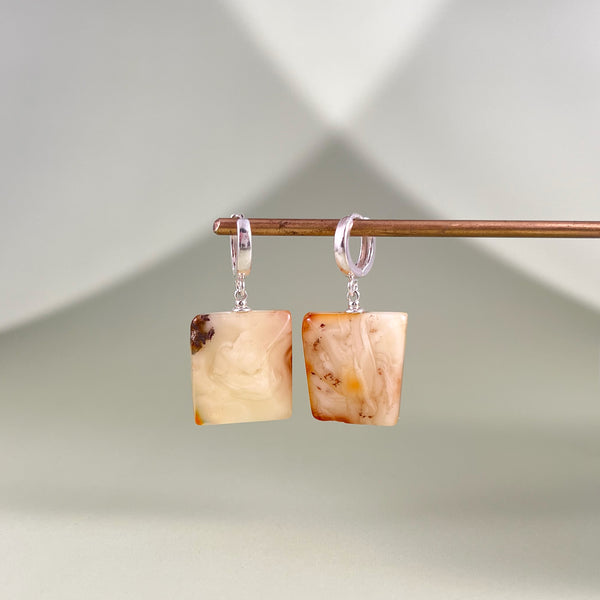 Gintariniai auskarai, sidabras 925 "Merre"