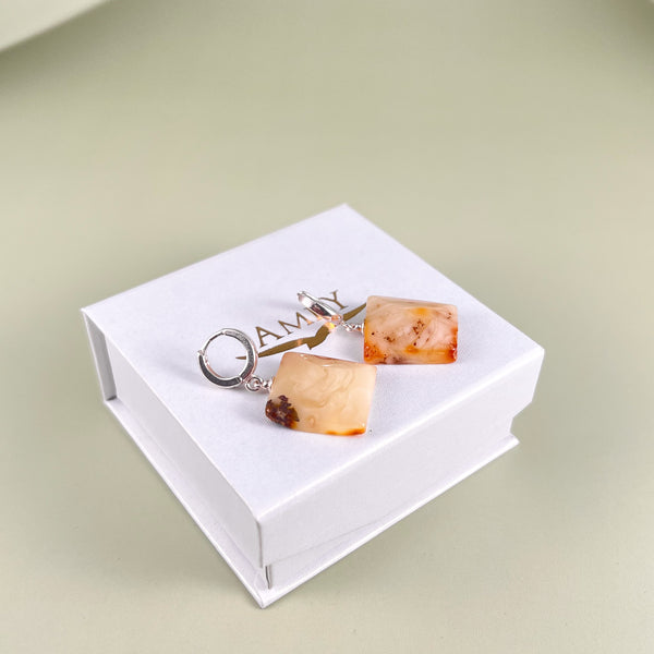 Gintariniai auskarai, sidabras 925 "Merre"