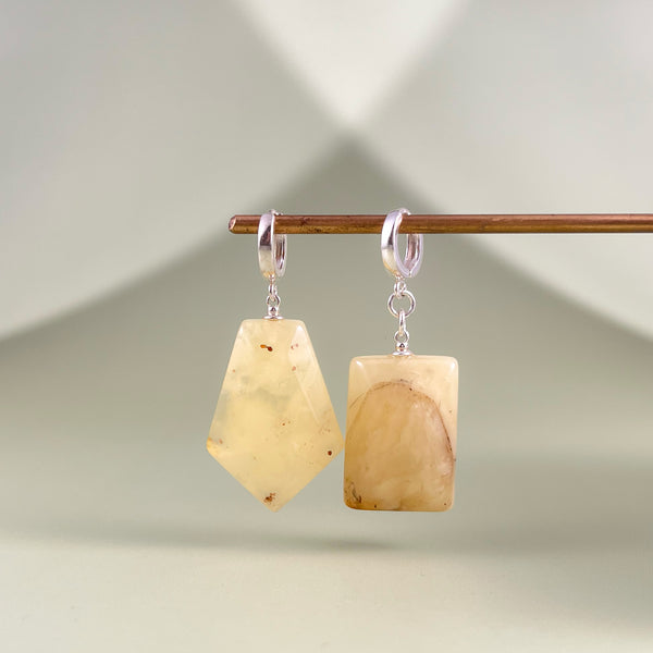 Gintariniai auskarai, sidabras 925 "Olla"