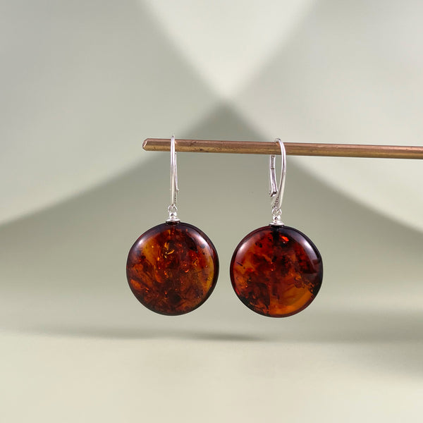 Gintariniai auskarai, sidabras 925 "Bohema"