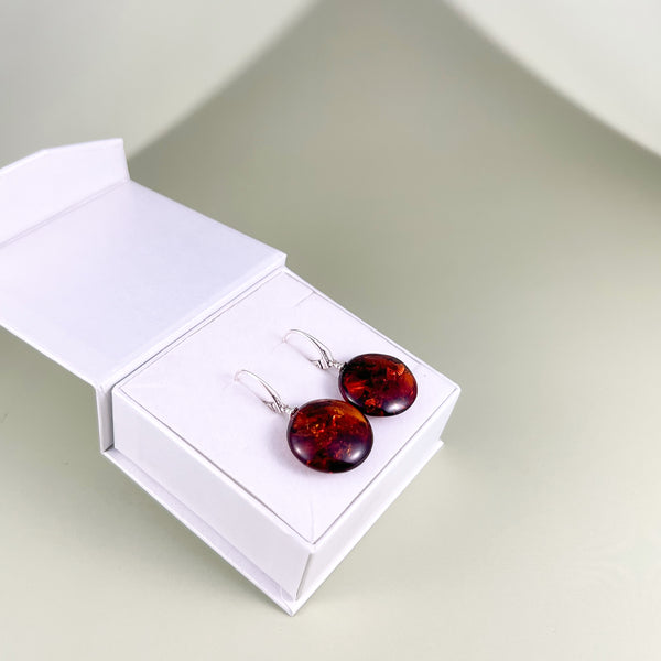 Gintariniai auskarai, sidabras 925 "Bohema"