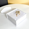 Žiedas gintaru, auksuotas sidabras 925 "Mažasis mėnulis"