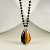 Black amber necklace 56cm, silver 925 "Sparkle"