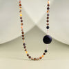 Colored amber necklace 62cm, silver 925 "Color accent"