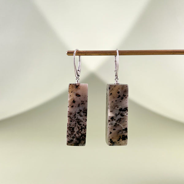 Gintaro auskarai, sidabras 925 "Žemės Fragmentai"