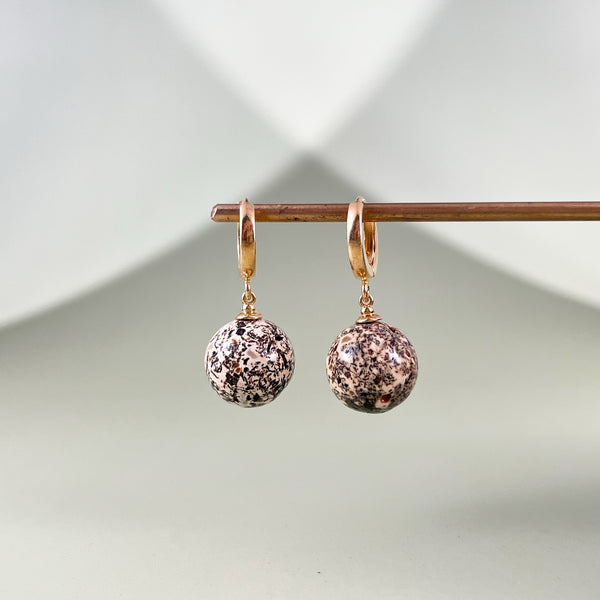 Gintaro auskarai, auksuotas sidabras 925 "Olia"