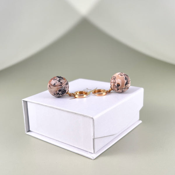 Gintaro auskarai, auksuotas sidabras 925 "Vyražai"