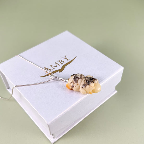 Gintaro pakabukas, sidabras 925 "Svajonių meškiukas"