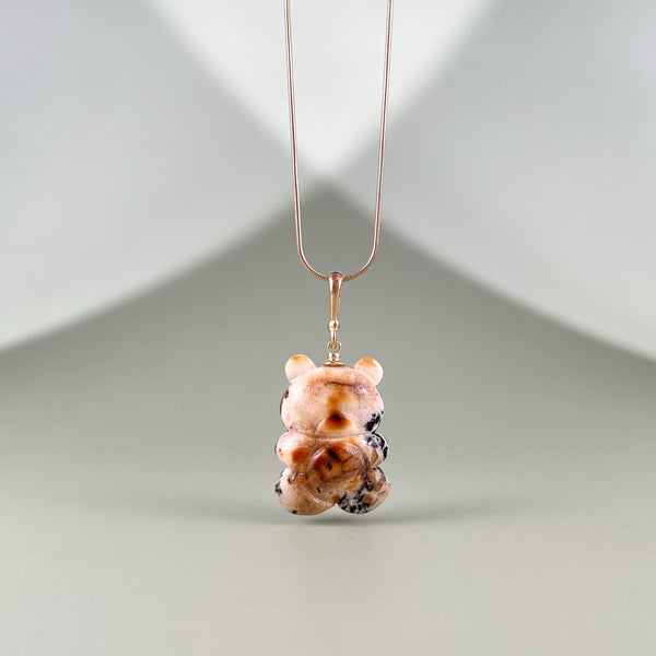 Gintaro pakabukas, auksuotas sidabras 925 "Tylus meškiukas"