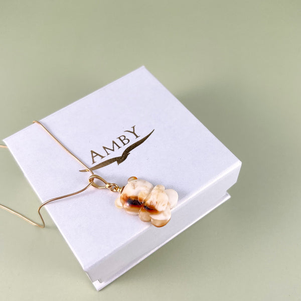 Gintaro pakabukas, auksuotas sidabras 925 "Širdies draugas"