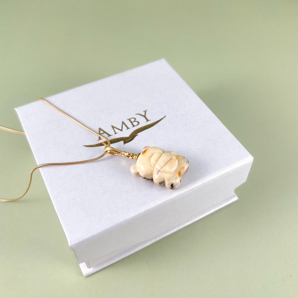 Gintaro pakabukas, auksuotas sidabras 925 "Baltas debesis"