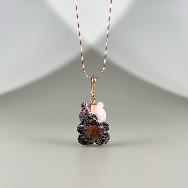 Gintaro pakabukas, auksuotas sidabras 925 "Širdingasis"