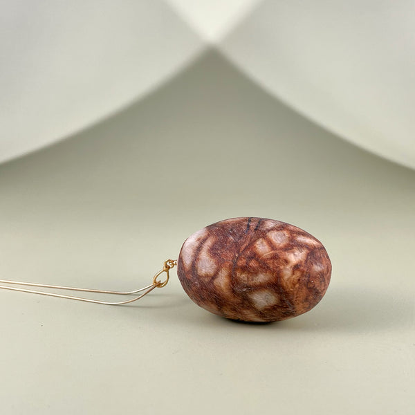 Gintaro pakabukas, auksuotas sidabras 925 "Vezuvijus"