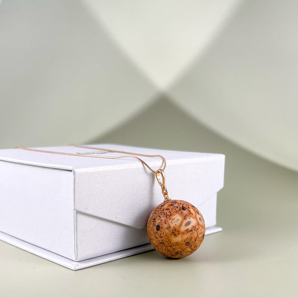 Gintaro pakabukas, auksuotas sidabras 925 "Ugnis"