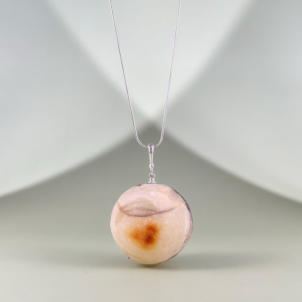 Gintaro pakabukas, sidabras 925 "Rausvas žavesys"