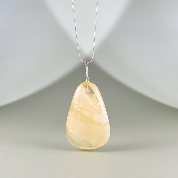 Gintaro pakabukas, sidabras 925 "Lemon"