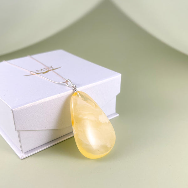 Gintaro pakabukas, sidabras 925 "Lemon"