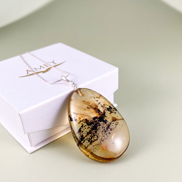 Gintaro pakabukas, sidabras 925 "Skrydis"