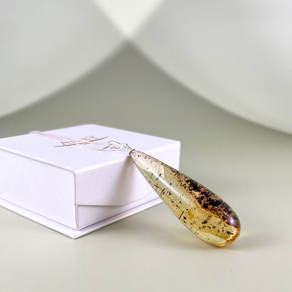 Gintaro pakabukas, sidabras 925 "Idealus lašas"