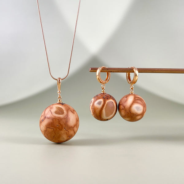 Gintaro rinkinys, auksuotas sidabras 925 "Veneros šviesa"