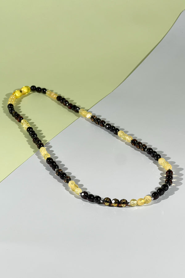 Amber necklace 46cm, silver 925 "Mars amulet"
