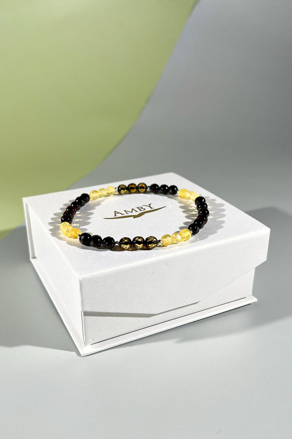 Facetuota gintaro apyrankė "Malibu"