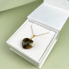 Amber heart, gold-plated silver 925 "Black heart"