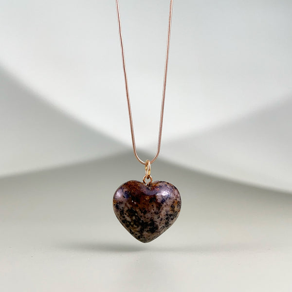 Gintaro širdis, auksuotas sidabras 925 "Sustok akimirka"