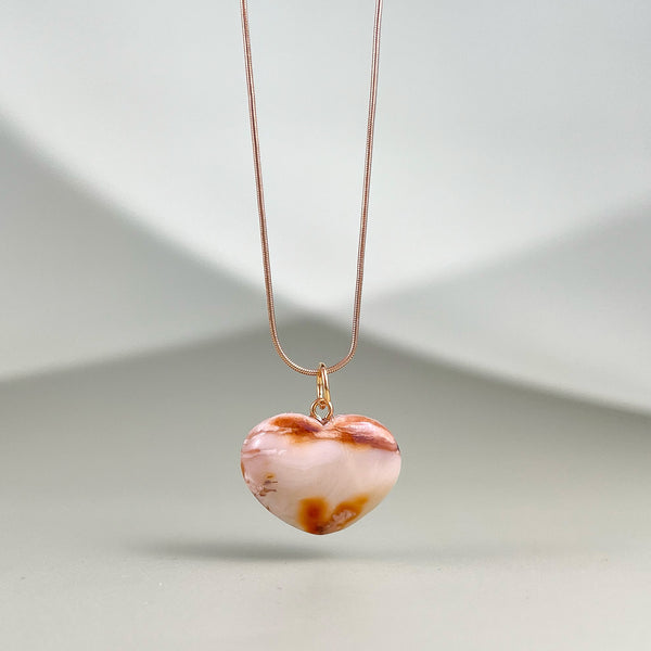 Gintaro širdis, auksuotas sidabras 925 "Kupidonas"